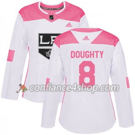 Adidas Maillot de Hockey Los Angeles Kings Drew Doughty 8 2017-2018 Blanc Rose Fashion Authentic - Femme